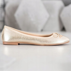 Seastar Balerini din piele ecologică de aur 1