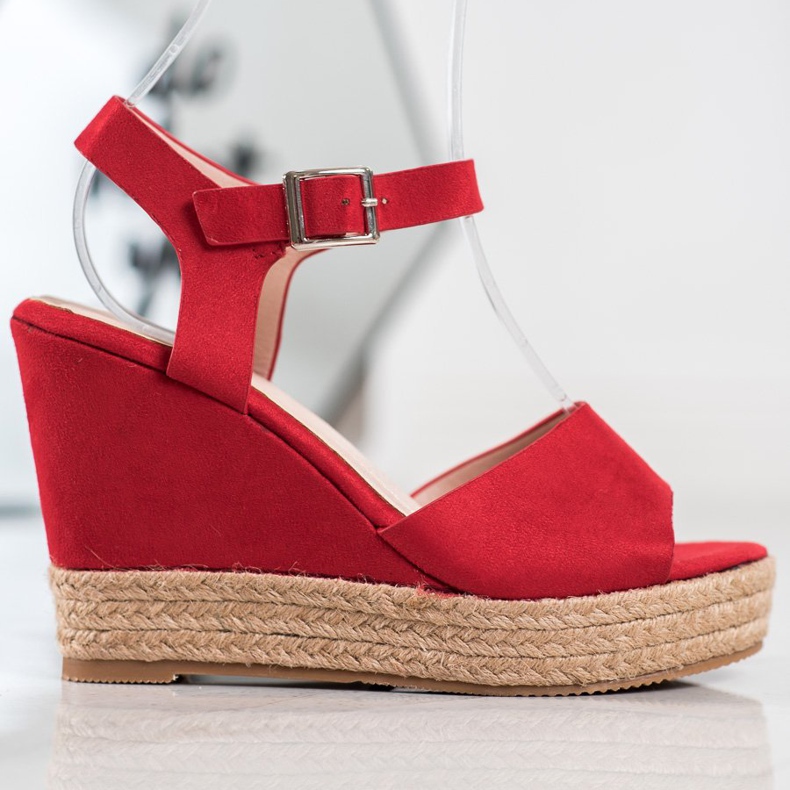 Clowse Sandale roșii pe toc înalt roșu 2