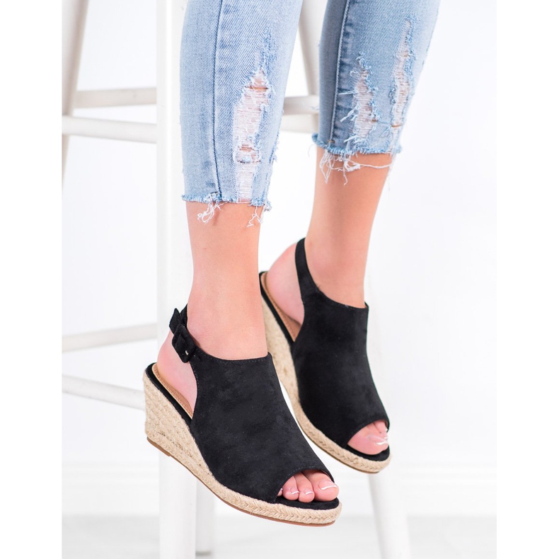 SHELOVET Sandale negre închise negru 2