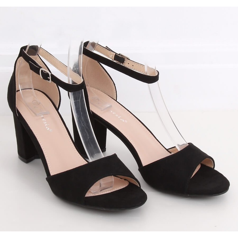 Sandale negre cu toc înalt 88-395 Negru 1