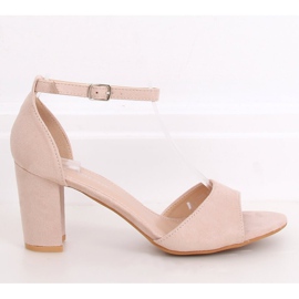 Sandale toc înalt bej 88-395 Nud 1