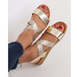 AM042 Sandale aurii pentru femei din aur de aur 2