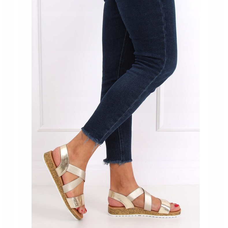AM042 Sandale aurii pentru femei din aur de aur 1