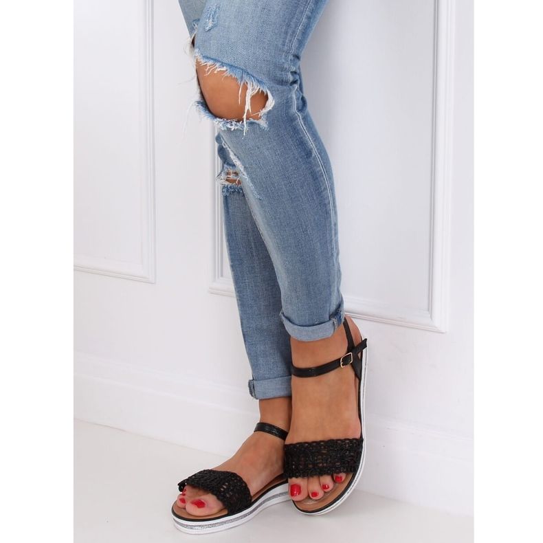 Sandale negre pentru femei 35-197 Negre negru 1