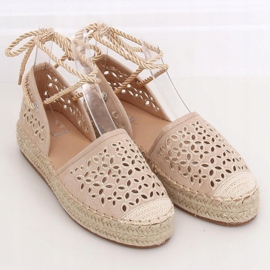 Espadrile legate cu o gleznă bej G1573 Bej 1 Espadrile legate cu o gleznă bej G1573 Bej 1