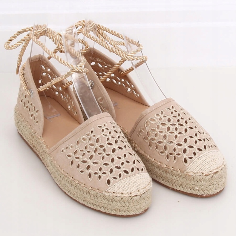 Espadrile legate cu o gleznă bej G1573 Bej 1 Espadrile legate cu o gleznă bej G1573 Bej 1
