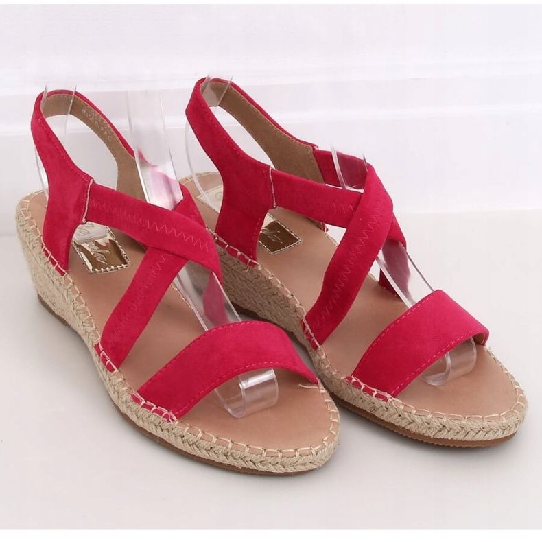Sandale cu toc espadrile fucsia S-823 Fushia roz 1