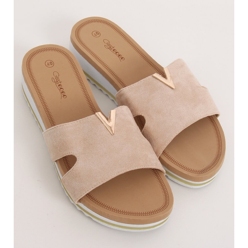 Papuci bej femei G-5035 Bej 1