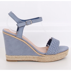 Espadrile albastre pe pene, albastru 100-937SC-1 Albastru 2