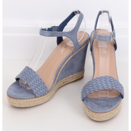 Espadrile albastre pe pene, albastru 100-937SC-1 Albastru 1