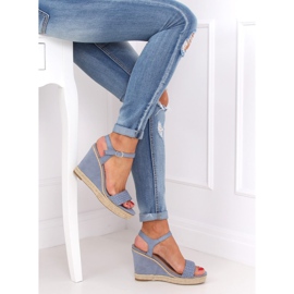 Espadrile albastre pe pene, albastru 100-937SC-1 Albastru 4