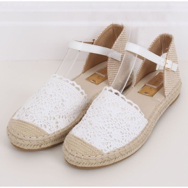 Espadrile din dantelă albă L-1067 Albă 1 Espadrile din dantelă albă L-1067 Albă 1