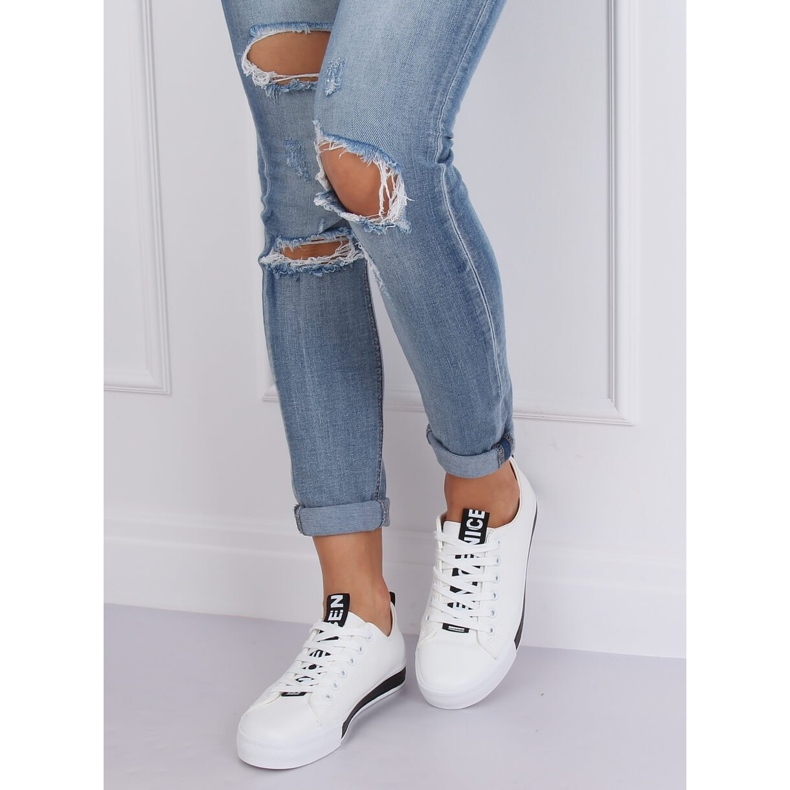 Adidași de damă albi CC-17 Negru 1