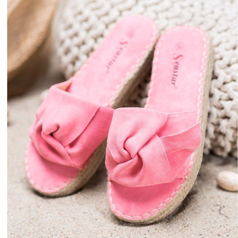 Seastar Espadrile din piele de căprioară roz 1