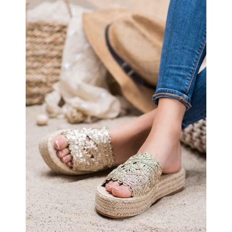 Seastar Pantofi Espadrille Pe Platformă de aur 1