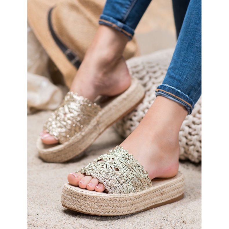 Seastar Pantofi Espadrille Pe Platformă de aur 2
