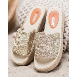 Seastar Pantofi Espadrille Pe Platformă de aur 4