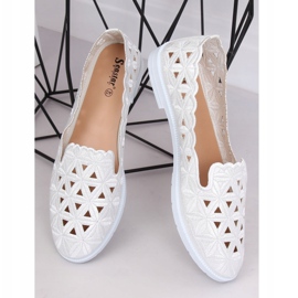 Ballerine ajurate albe JX79P Alb 1