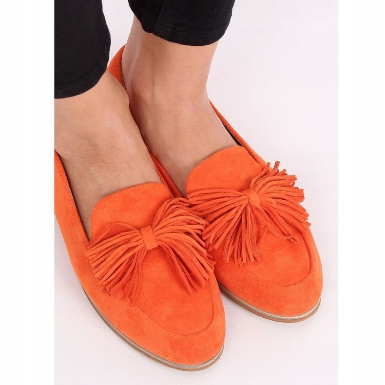 Mocasini dama portocalii cu franjuri T357P Orange portocale 2