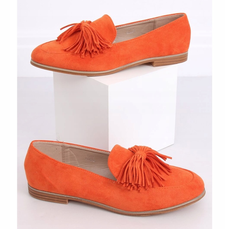 Mocasini dama portocalii cu franjuri T357P Orange portocale 1