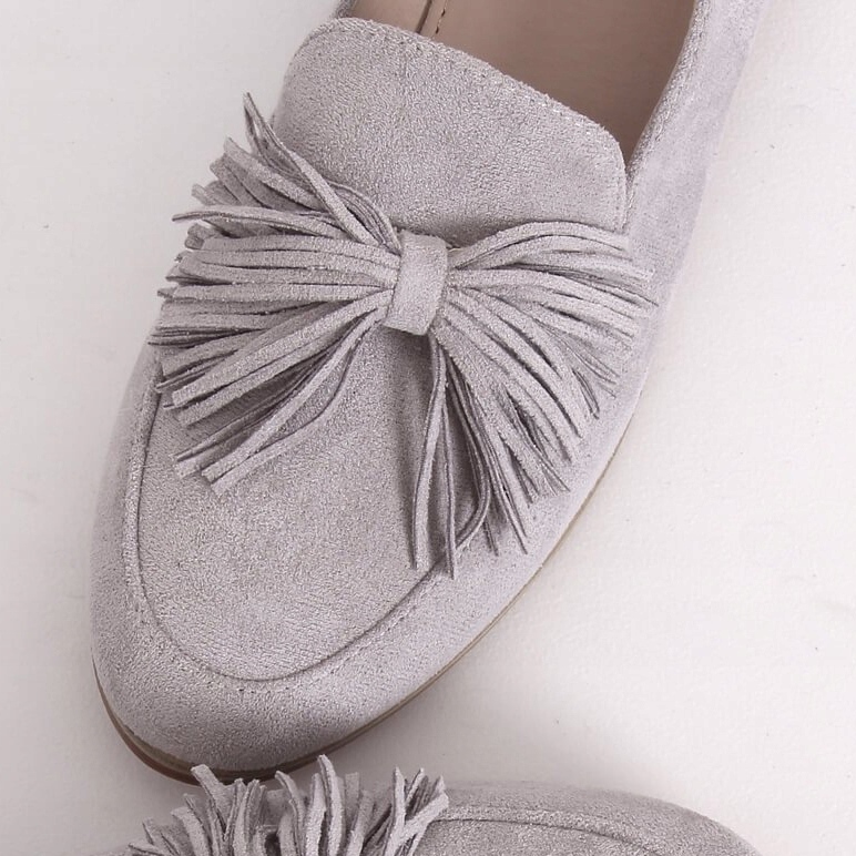 Mocasini dama gri cu franjuri T357P Gri 1