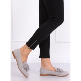 Mocasini dama gri cu franjuri T357P Gri 2