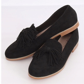 Mocasini dama negri cu franjuri T357P Negru 1