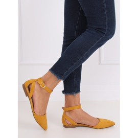 CL73P Ballerine galbene cu miere cu fermoar 1