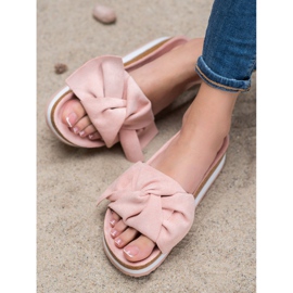 Seastar Papuci casual din piele de căprioară roz 1