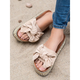 Seastar Papuci cu arc pe platformă maro multicolor 2