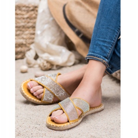 Cm Paris Papuci eleganți cu zirconiu cubic galben 1