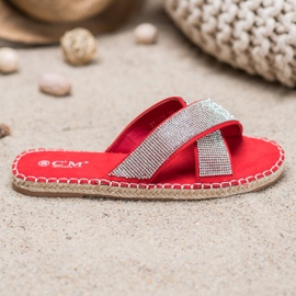 Cm Paris Papuci eleganți cu zirconiu cubic roșu 2