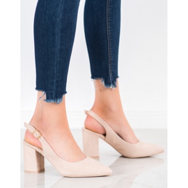 Seastar Pompe din piele de căprioară cu toc deschis maro 1 Seastar Pompe din piele de căprioară cu toc deschis maro 1