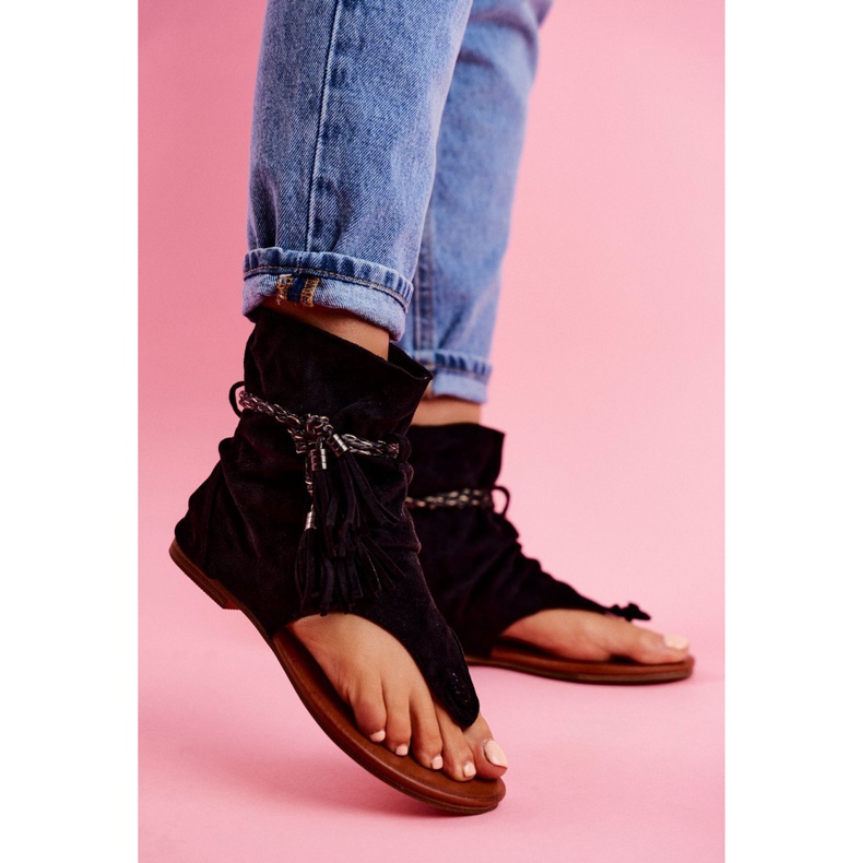 SEA Sandale de damă Flip-flops With a Shank Black SL1011 Madrit negru 1