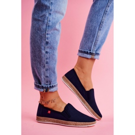 Espadrile pentru femei Big Star Slip-on Blue Navy FF276036 albastru marin 1 Espadrile pentru femei Big Star Slip-on Blue Navy FF276036 albastru marin 1
