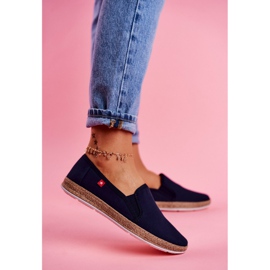 Espadrile pentru femei Big Star Slip-on Blue Navy FF276036 albastru marin 2