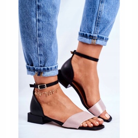 Sandale pentru femei Piele Maciejka Negru 04618-21 roz 1