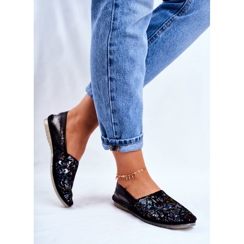 Balerini pentru femei Piele Maciejka Negru 01930-70 / 00-0 multicolor 2