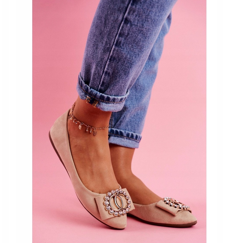 PS1 Balerini din piele ecologică de culoare bej din Montreal 1