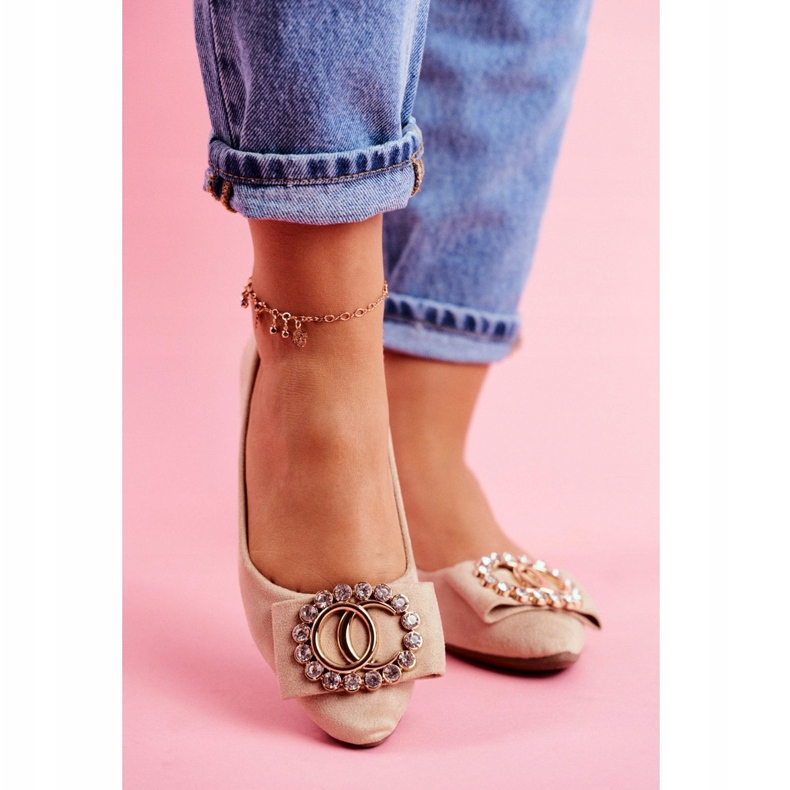 PS1 Balerini din piele ecologică de culoare bej din Montreal 2