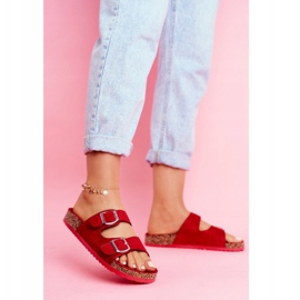 EVE Papuci De Damă Pe Plută Cu Închizători Roșu Si Senor roşu 1