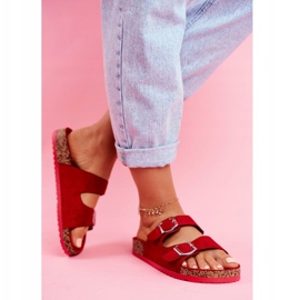 EVE Papuci De Damă Pe Plută Cu Închizători Roșu Si Senor 2