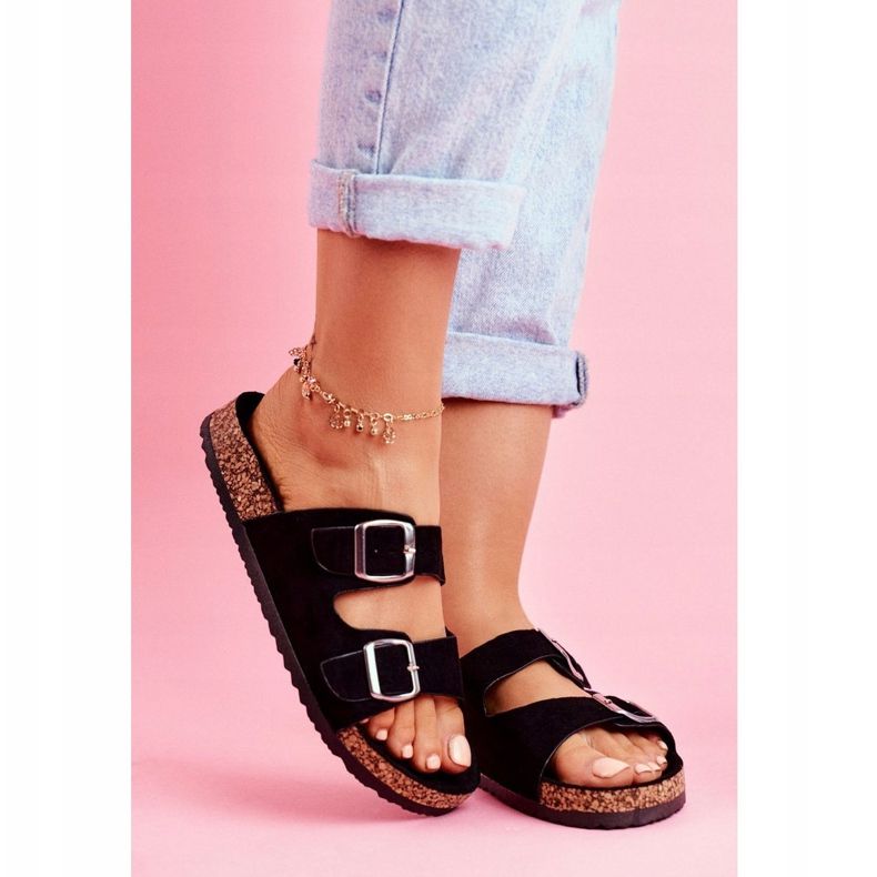 Papuci pentru fila pentru femei cu cleme negre negru 1