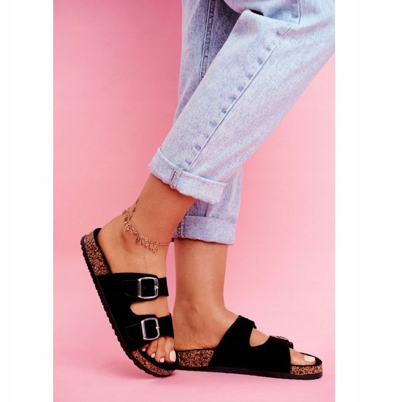 Papuci pentru fila pentru femei cu cleme negre negru 2