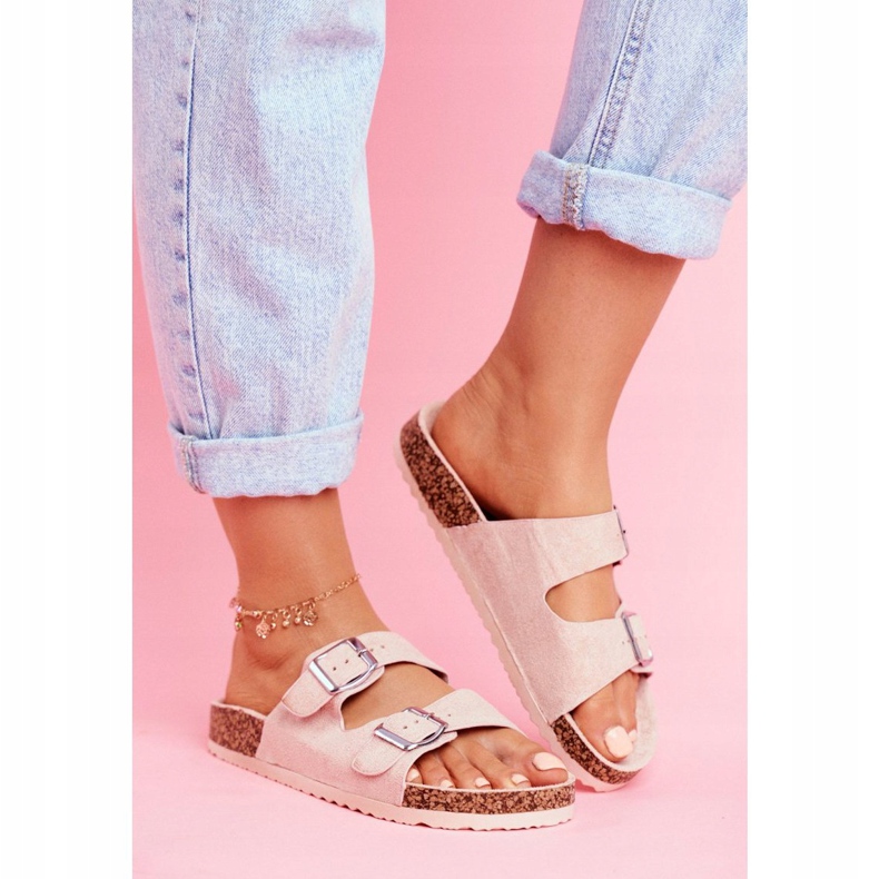 EVE Papuci De Damă Pe Plută Cu Închizători Roz Si Senor 2