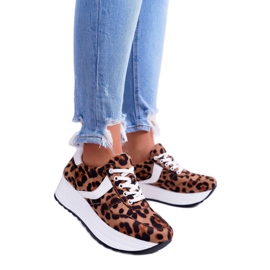 NFR Pantofi sport pentru femei Leopard SportFreak alb maro 3