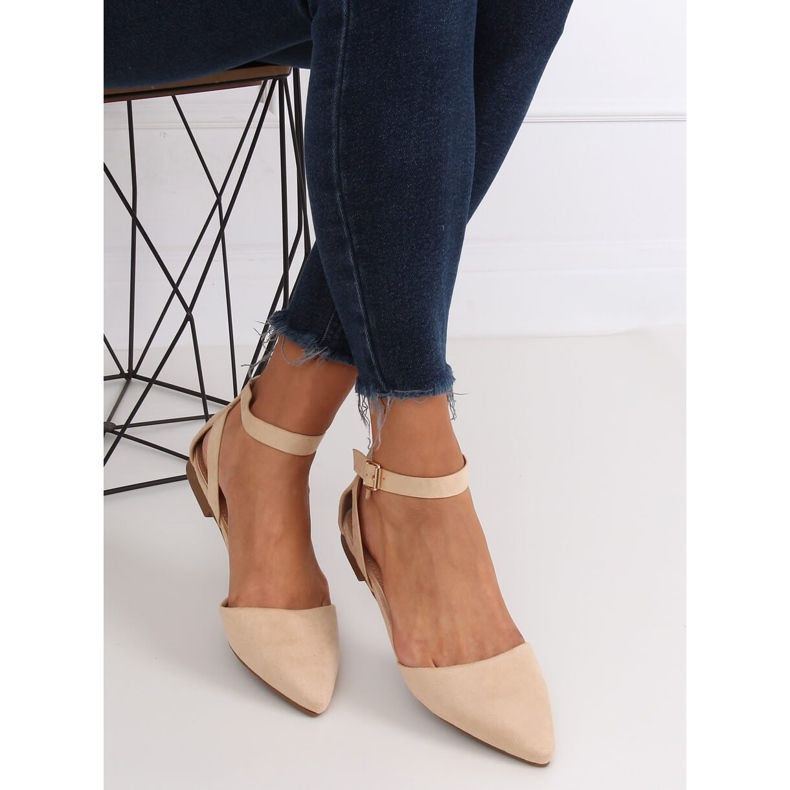 Balerini cu fermoar bej CL73P Bej 1