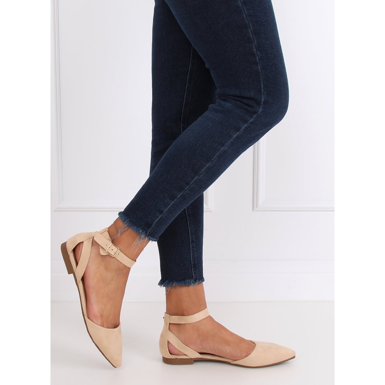 Balerini cu fermoar bej CL73P Bej 2