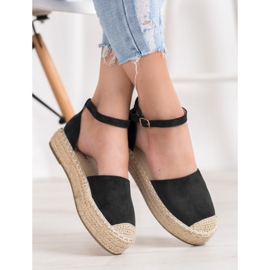 Seastar Espadrile negre pe platformă negru 3