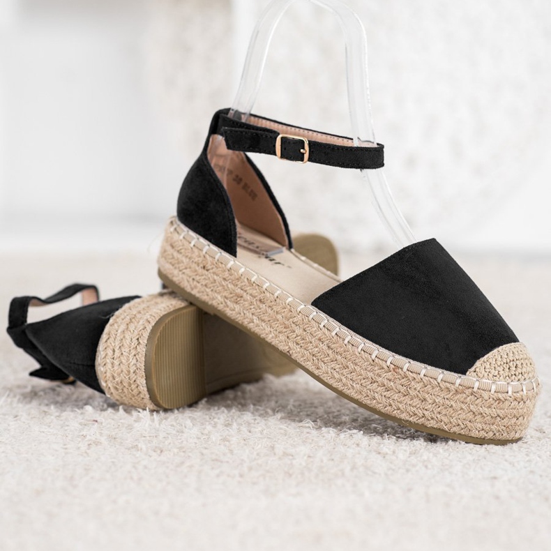 Seastar Espadrile negre pe platformă negru 2